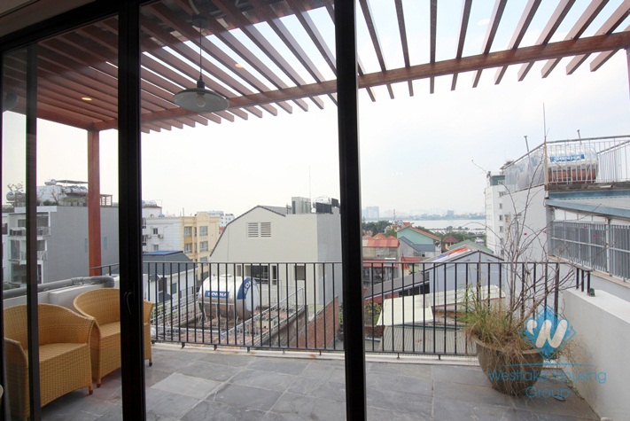 Top floor two bedrooms apartment for rent in the heart of Tay Ho, Ha Noi